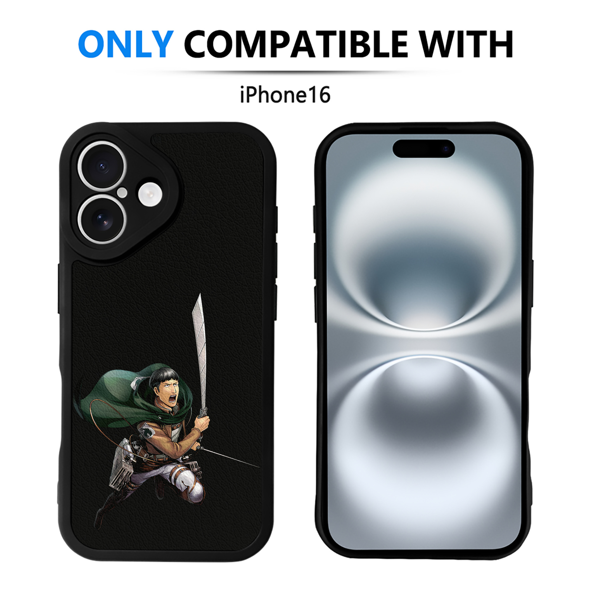 （画像用） 進撃の巨人 Attack on Titan 【iPhone 16シリーズ対応】シリコンスマホケース（レザー調） 材質：シリコン